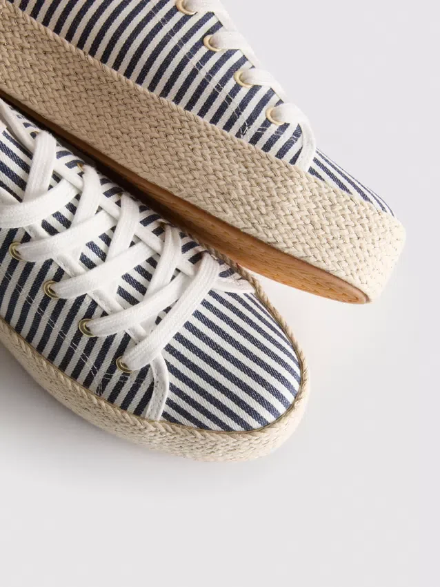 Canvas jute platte sneakers
