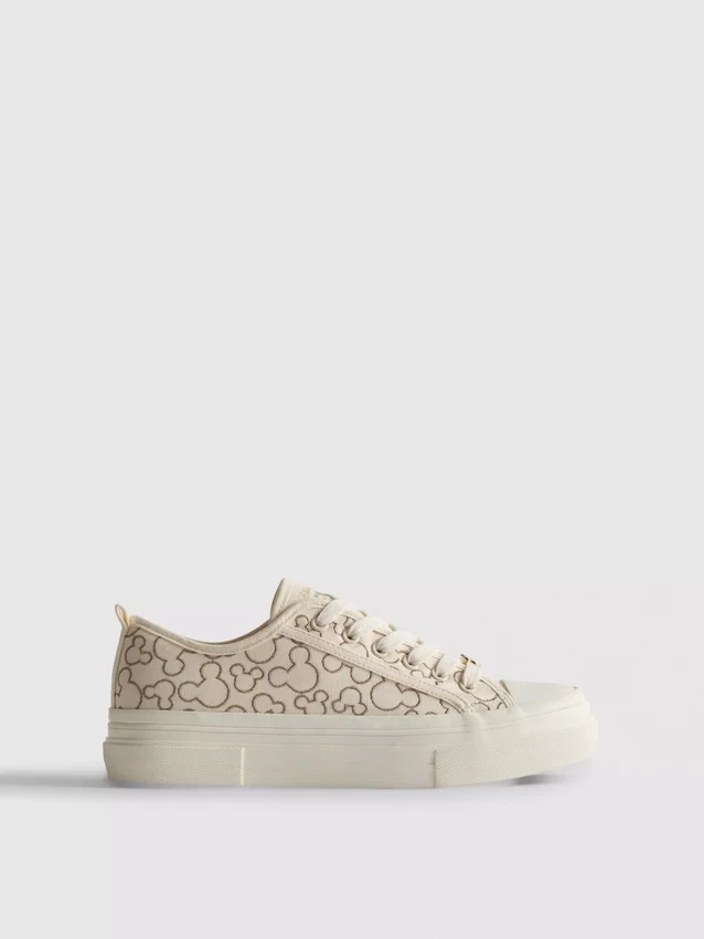 Canvas platform-Sneakers van Disney met Mickey Mouse