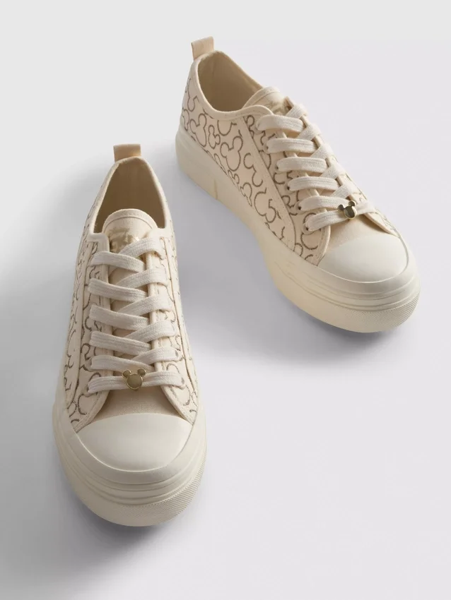 Canvas platform-Sneakers van Disney met Mickey Mouse