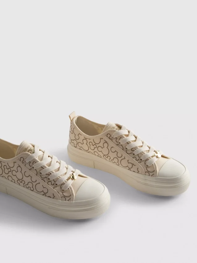 Canvas platform-Sneakers van Disney met Mickey Mouse