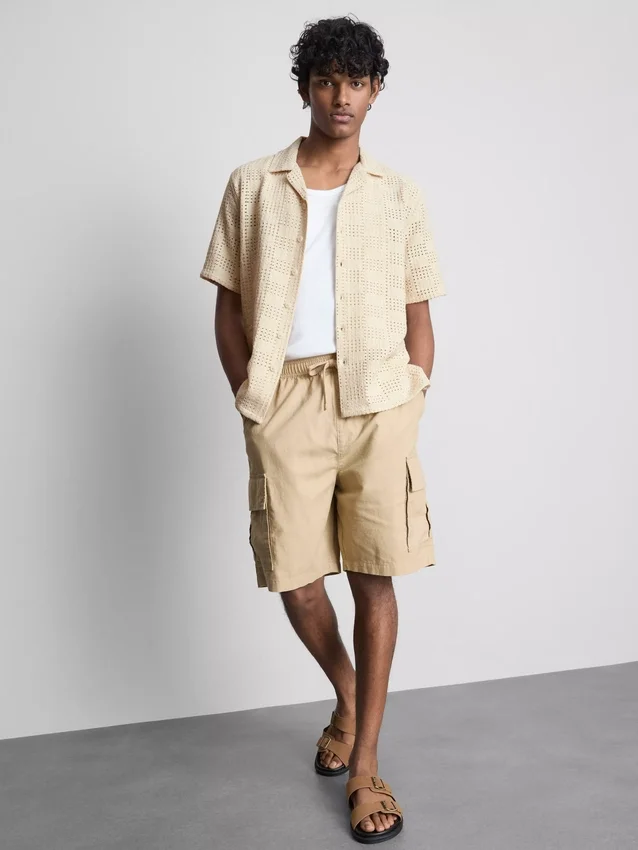 Cargo-short van linnenmix