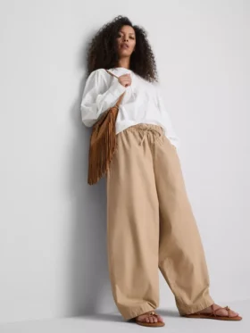 Casual broek met wijde pijpen