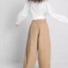Casual broek met wijde pijpen