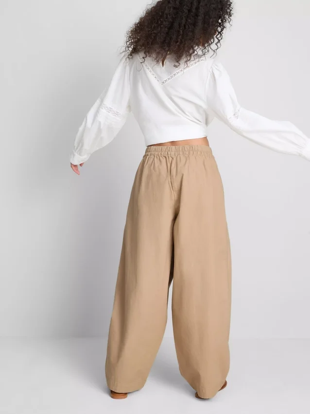 Casual broek met wijde pijpen