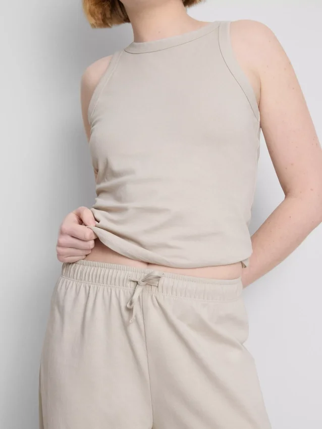 Casual joggingbroek met wijde pijpen van katoen