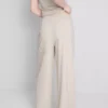 Casual joggingbroek met wijde pijpen van katoen