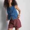 Casual katoenen Short met trekkoord en kralen