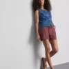 Casual katoenen Short met trekkoord en kralen