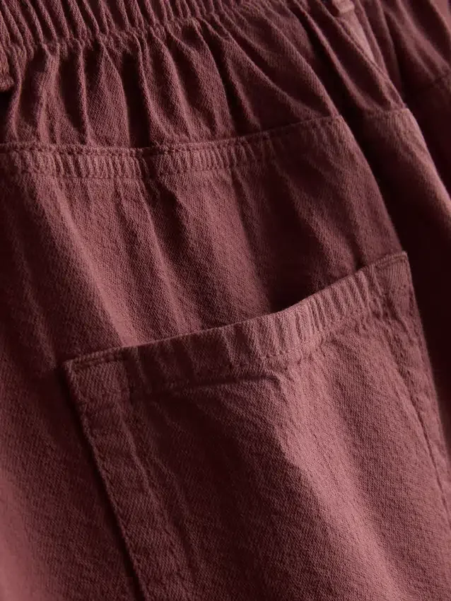 Casual katoenen Short met trekkoord en kralen