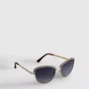 Cat-eye-zonnebril met strass-steentjes