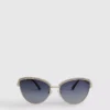 Cat-eye-zonnebril met strass-steentjes
