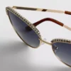 Cat-eye-zonnebril met strass-steentjes