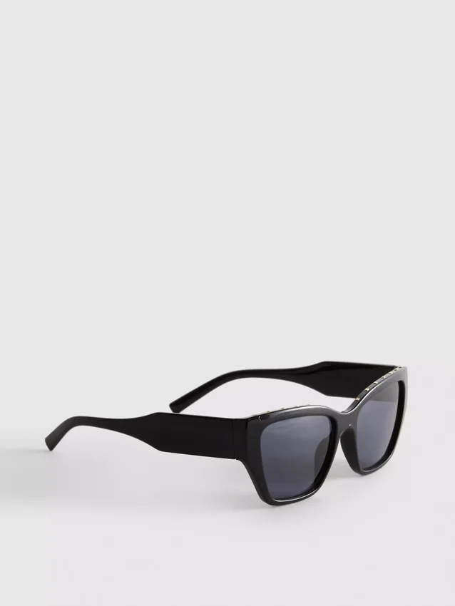 Cat-eye-zonnebril met studs