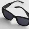 Cat-eye-zonnebril met studs