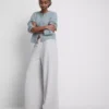 Comfortabele joggingbroek met wijde pijpen van katoenmix