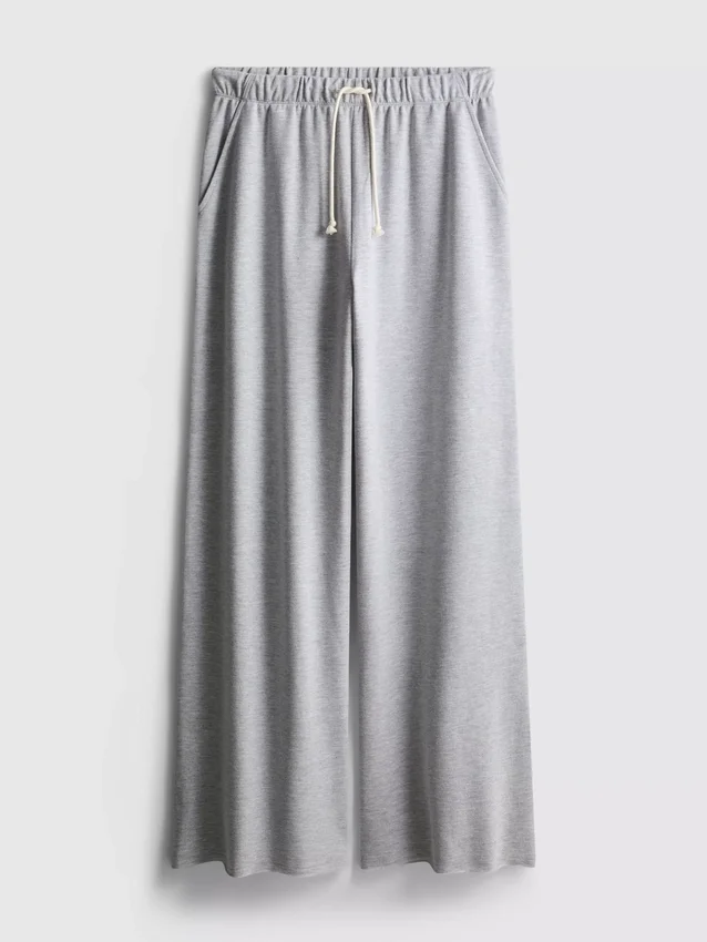 Comfortabele joggingbroek met wijde pijpen van katoenmix