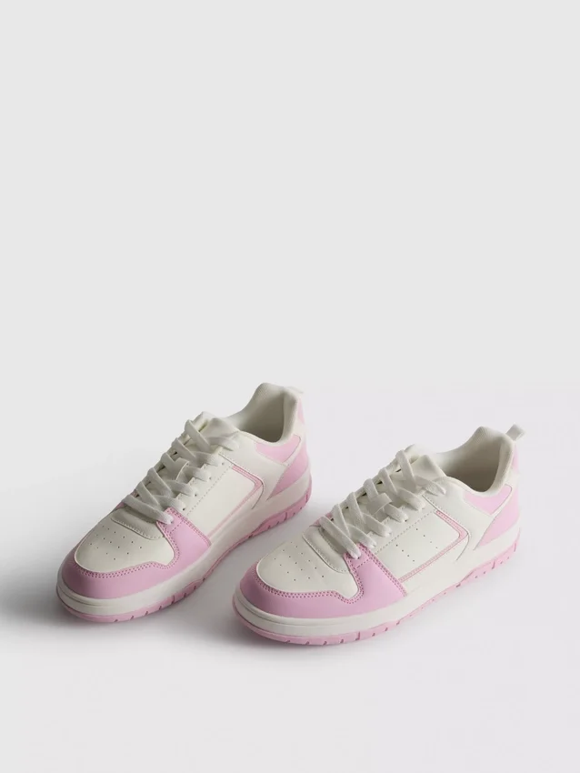 Court-sneakers met kleurblokken