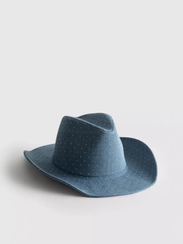 Cowboyhoed van denim met studs