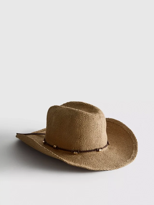 Cowboyhoed van stro met rand