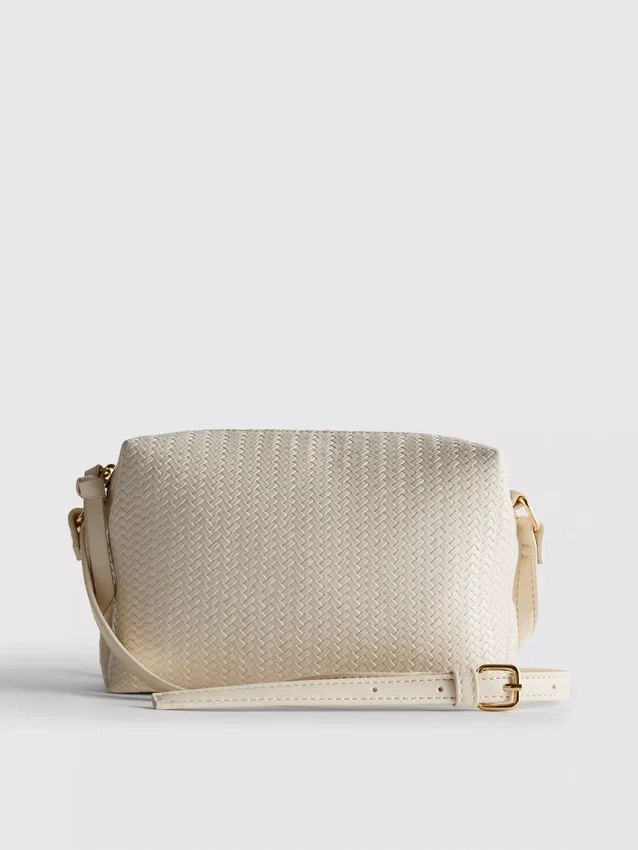 Crossbodytas met geweven effect
