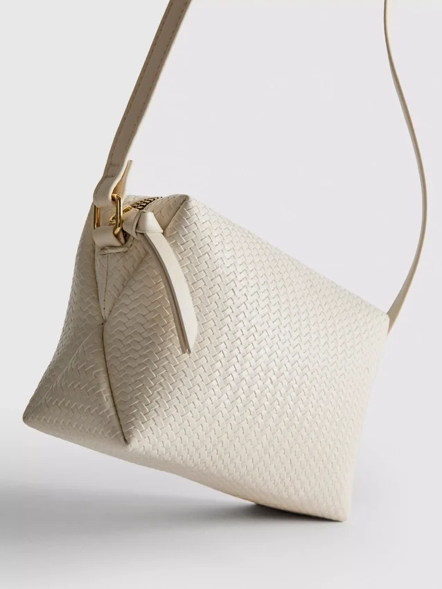 Crossbodytas met geweven effect