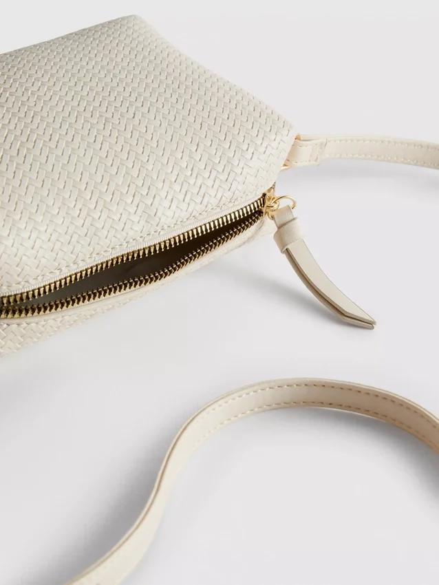Crossbodytas met geweven effect