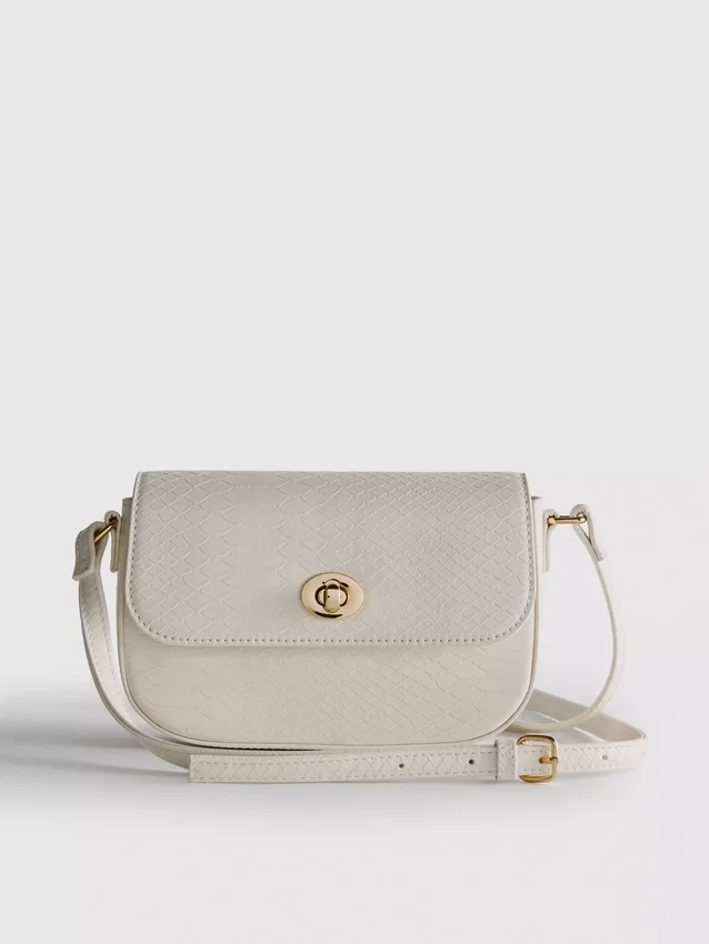 Crossbodytas van imitatieleer met slangenprint