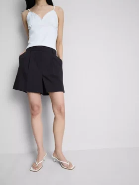 Cruise-short met hoge taille en textuur