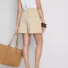 Cruise-short met hoge taille en textuur