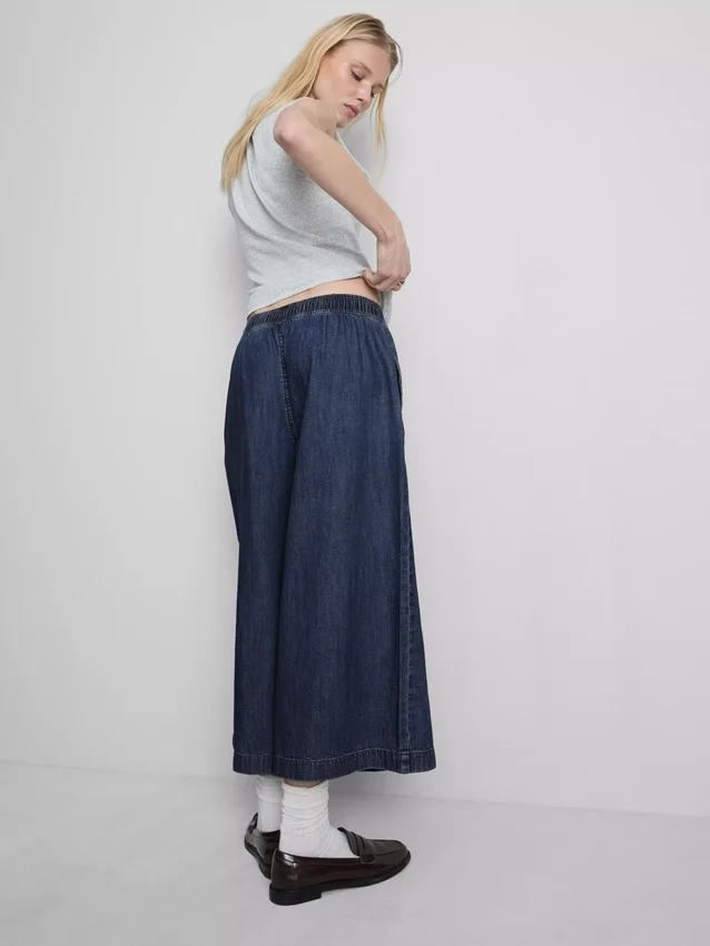 Culotte-Jeans met wijde pijpen