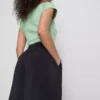 Culottebroek met middelhoge taille en wijde pijpen