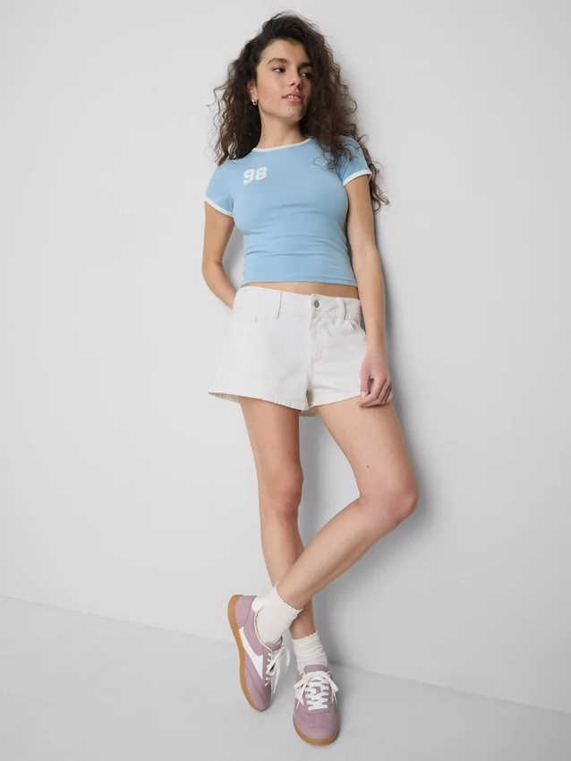 De Primark-scène | katoenen denim micro-Shorts