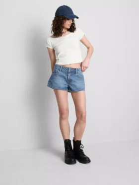 De Primark-scène | katoenen denim micro-Shorts