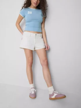 De Primark-scène | katoenen denim micro-Shorts