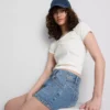 De Primark-scène | katoenen denim micro-Shorts