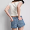 De Primark-scène | katoenen denim micro-Shorts