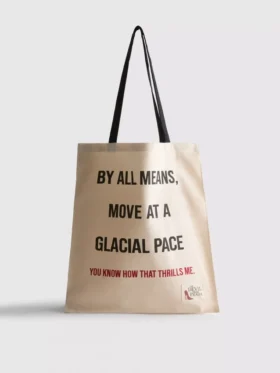 De ‘The Devil Wears Prada’ canvas-draagtas met slogan