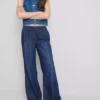 Denim joggingbroek met rechte pijpen