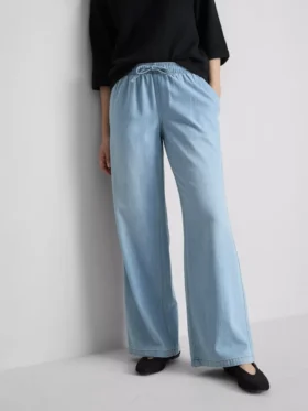 Denim joggingbroek met rechte pijpen