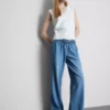 Denim joggingbroek met rechte pijpen