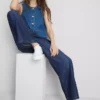 Denim joggingbroek met rechte pijpen