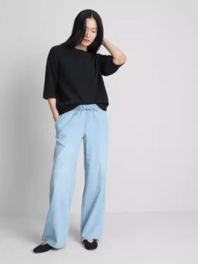 Denim joggingbroek met rechte pijpen