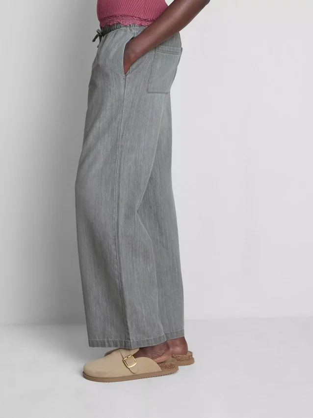 Denim joggingbroek met rechte pijpen