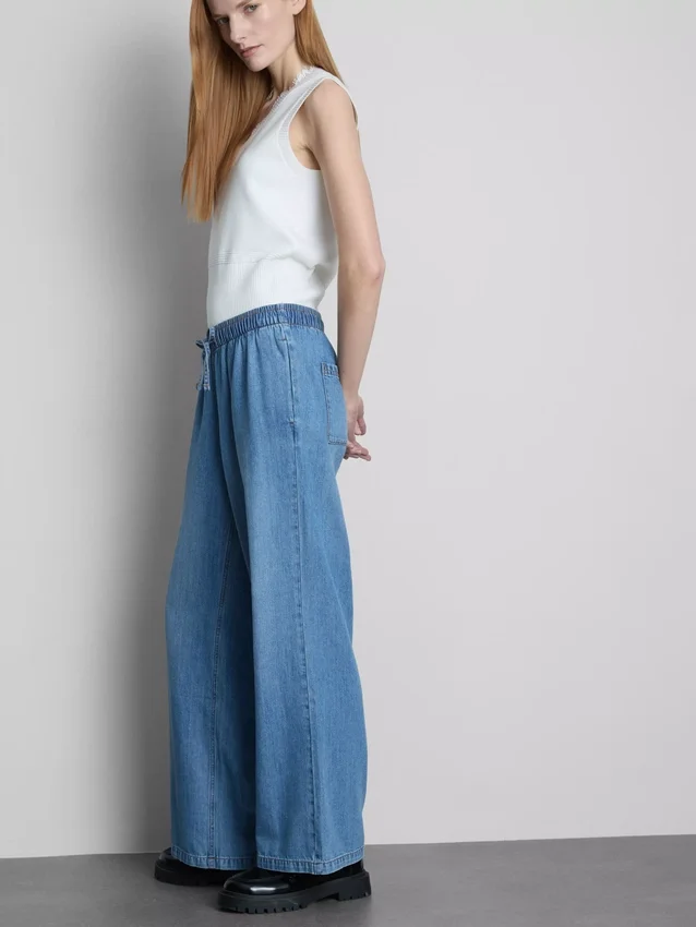 Denim joggingbroek met rechte pijpen