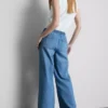 Denim joggingbroek met rechte pijpen