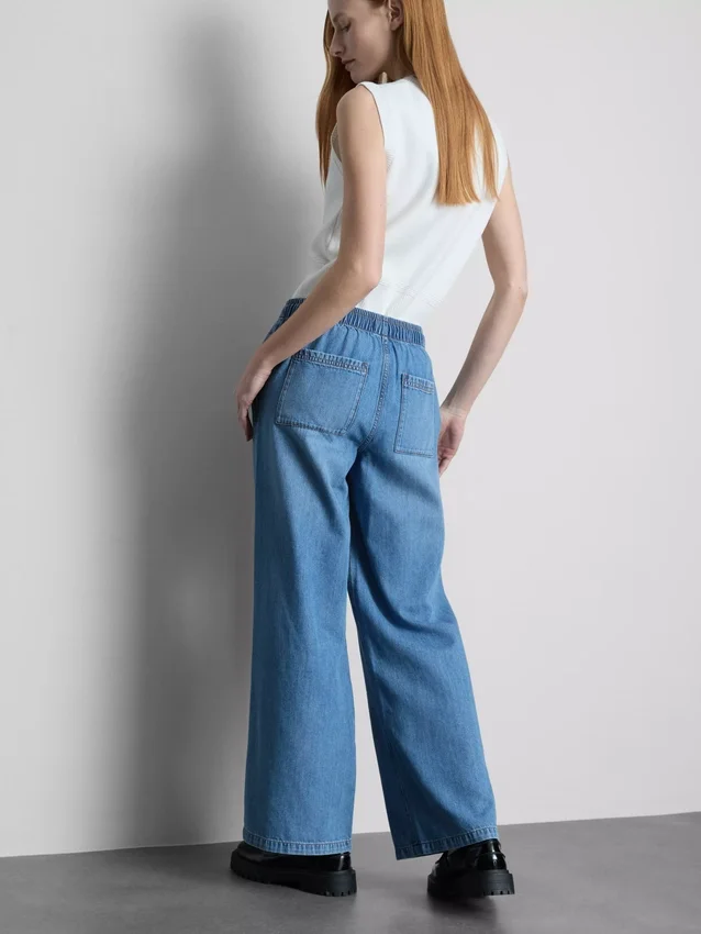 Denim joggingbroek met rechte pijpen