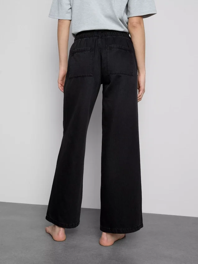 Denim joggingbroek met rechte pijpen