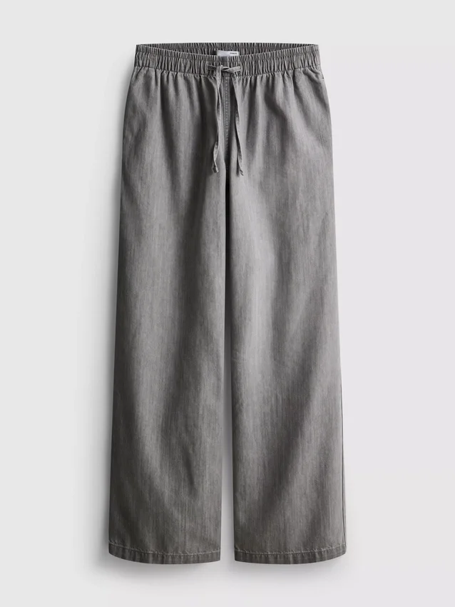 Denim joggingbroek met rechte pijpen