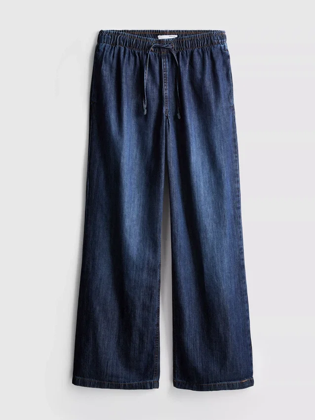 Denim joggingbroek met rechte pijpen