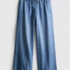 Denim joggingbroek met rechte pijpen